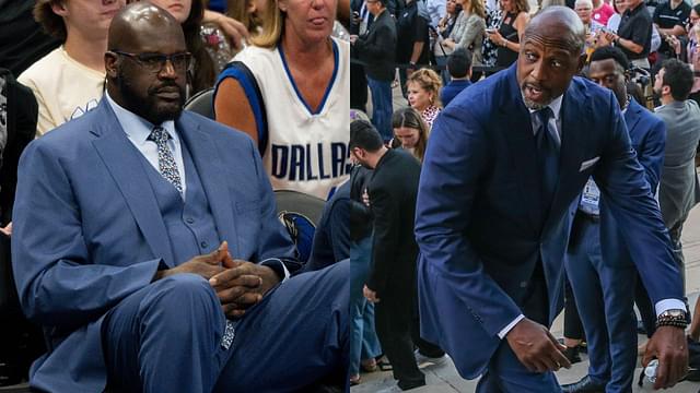 Shaquille O'Neal (L) and Alonzo Mourning (R).