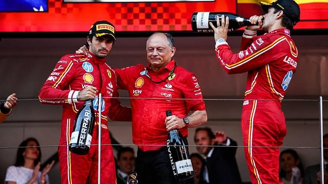 Frederic Vasseur Team Principal & General Manager of the Scuderia Ferrari, Charles Leclerc (mco), Scuderia Ferrari SF-24, Carlos Sainz (spa), Scuderia Ferrari SF-24