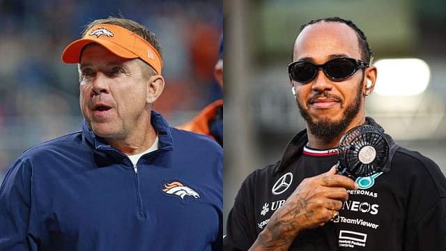 Head Coach Sean Payton Gets 7x F1 Champion Lewis Hamilton to Break Down Denver Broncos Team Huddle