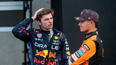 Max Verstappen Oracle Red Bull Racing, Netherlands, 01 talks to Lando Norris McLaren Formula 1 Team, Great Britain, 04 , MEX, Formula 1 World Championship, Grand Prix of Mexico City