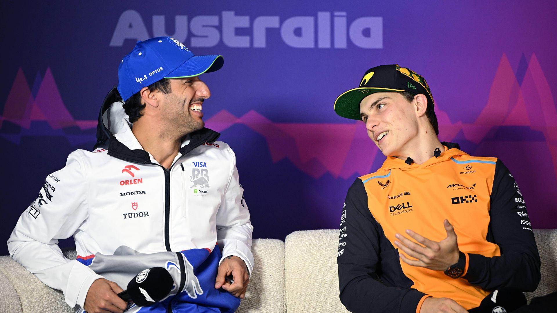 Daniel Ricciardo Shares Wholesome Helmet Swap Moment With Oscar Piastri at Singapore GP