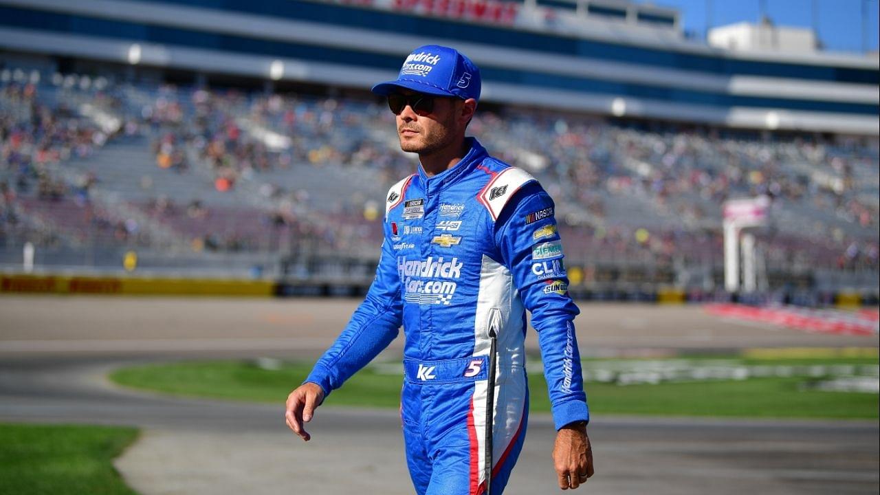 NASCAR Cup Series driver Kyle Larson (5) during qualifying for the South Point 400 at Las Vegas Motor Speedway.