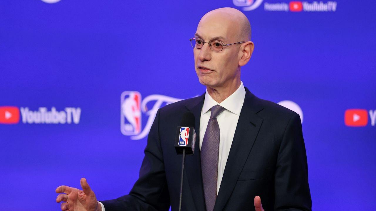 NBA commissioner Adam Silver speaks before game one of the 2024 NBA Finals between the Boston Celtics and the Dallas Mavericks at TD Garden.