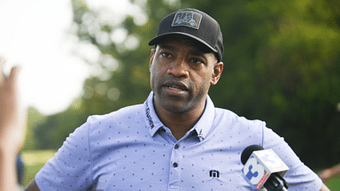 NBA Hall of Famer and former Memphis Grizzly Vince Carter speaks during the Danny Thomas Celebrity-Am held in conjunction with the FedEx St. Jude Championship