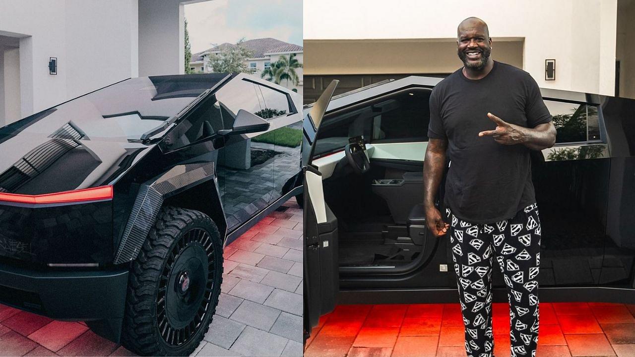 Shaquille O'Neal with his fancy ride