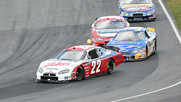 NASCAR Busch Series driver Patrick Carpentier (22) takes an early lead during the NAPA Auto Parts 200 at the Circuit Gilles Villeneuve in Montreal, QC. Carpentier finished in second place.