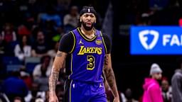 Los Angeles Lakers forward Anthony Davis (3) reacts to a play against the New Orleans Pelicans during the first half at Smoothie King Center.