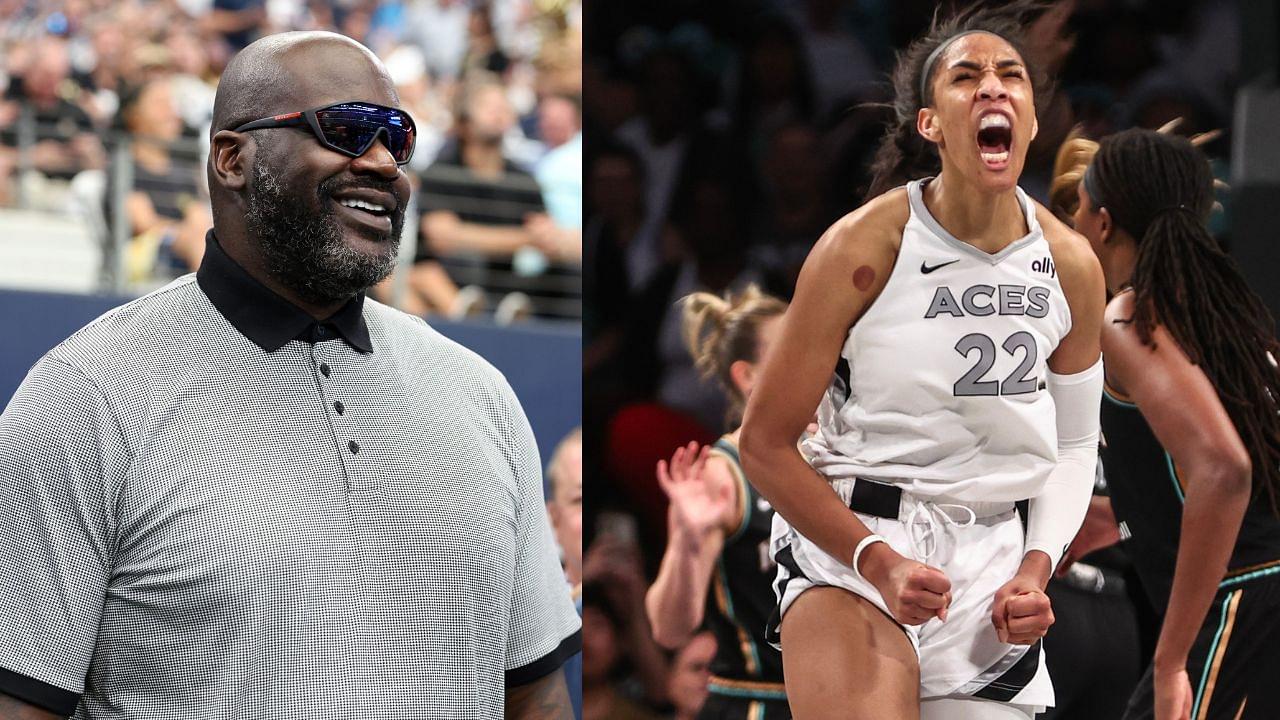 Shaquille O'Neal (L) and A'ja Wilson (R)