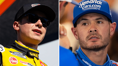 (L-R) NASCAR Cup Series drivers Christopher Bell and Kyle Larson.