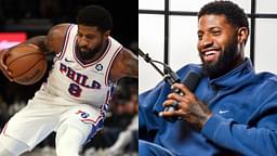 Paul George on the court (L) and on his podcast set (R)