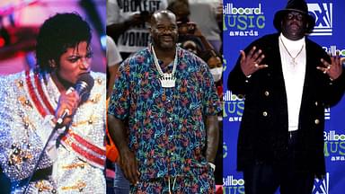 Michael Jackson (L), Shaquille O'Neal (C), and Biggie Smalls (R)