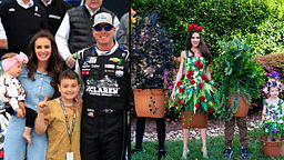 Kyle Busch Family (L) and their Halloween Outfit (R).