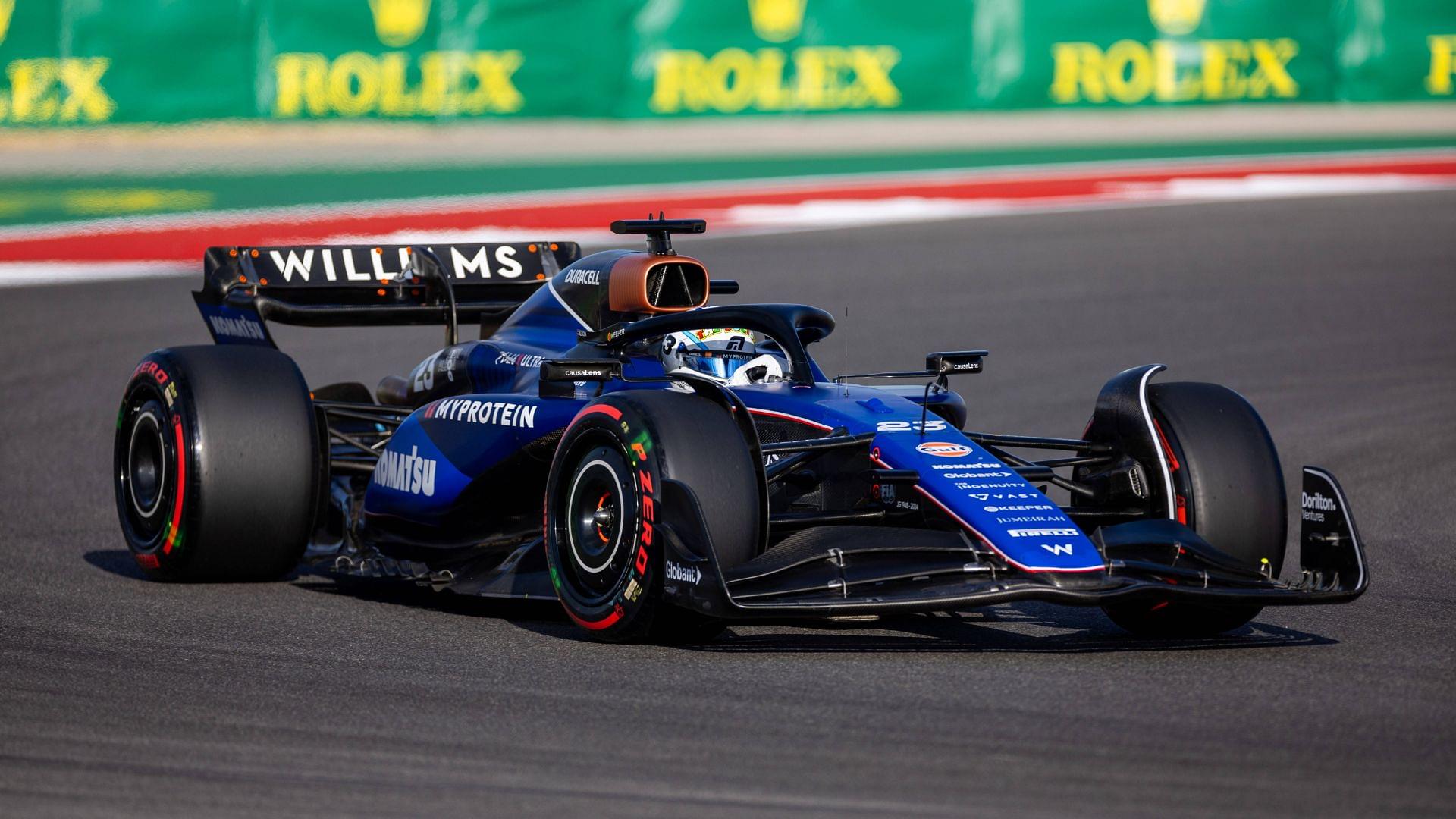 Alexander Albon (23) of Thailand and team Williams Racing during qualifying for the Formula 1 Pirelli United States Grand Prix on October 19, 2024 at the Circuit of The Americas