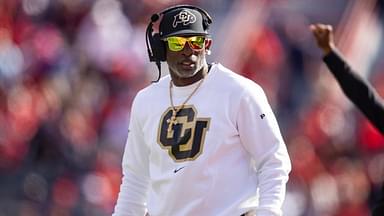 Colorado Buffalos head coach Deion Sanders against the Arizona Wildcats at Arizona Stadium.