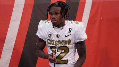 Buffaloes cornerback Travis Hunter (12) after the game with Colorado Buffaloes and Utah Utes held at Rice-Eccles Stadium in Salt Lake Ut.