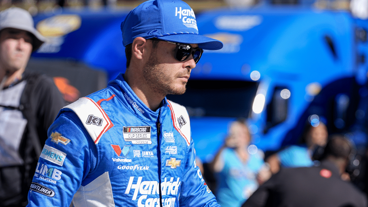 NASCAR Cup Series driver Kyle Larson (5) during cup qualifying at Martinsville Speedway.