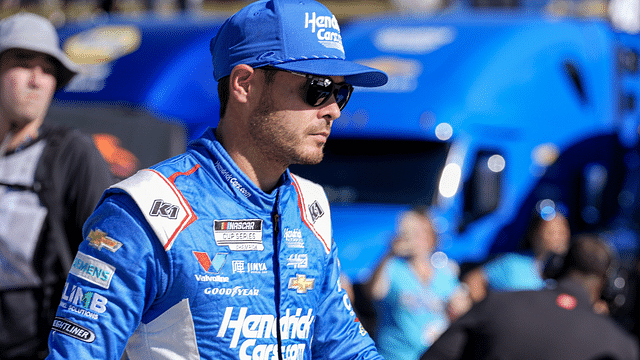 NASCAR Cup Series driver Kyle Larson (5) during cup qualifying at Martinsville Speedway.