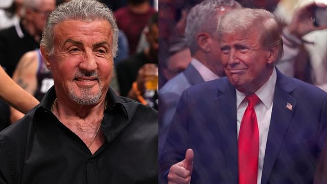 Sylvester Stallone (L), Donald Trump (R)