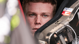 NASCAR Xfinity Series driver Riley Herbst (98) sits in his car Saturday, July 20, 2024, during qualifying for the Pennzoil 250 at Indianapolis Motor Speedway.