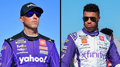 Denny Hamlin (L) and Bubba Wallace (R).