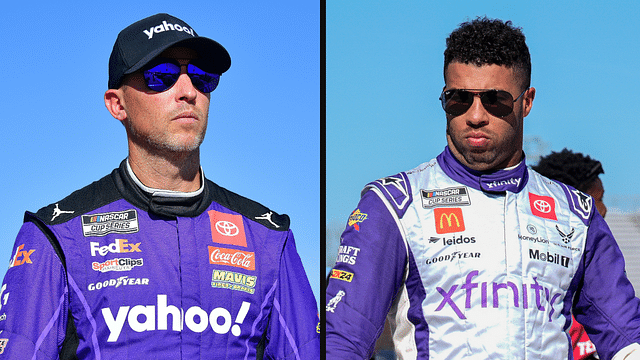 Denny Hamlin (L) and Bubba Wallace (R).