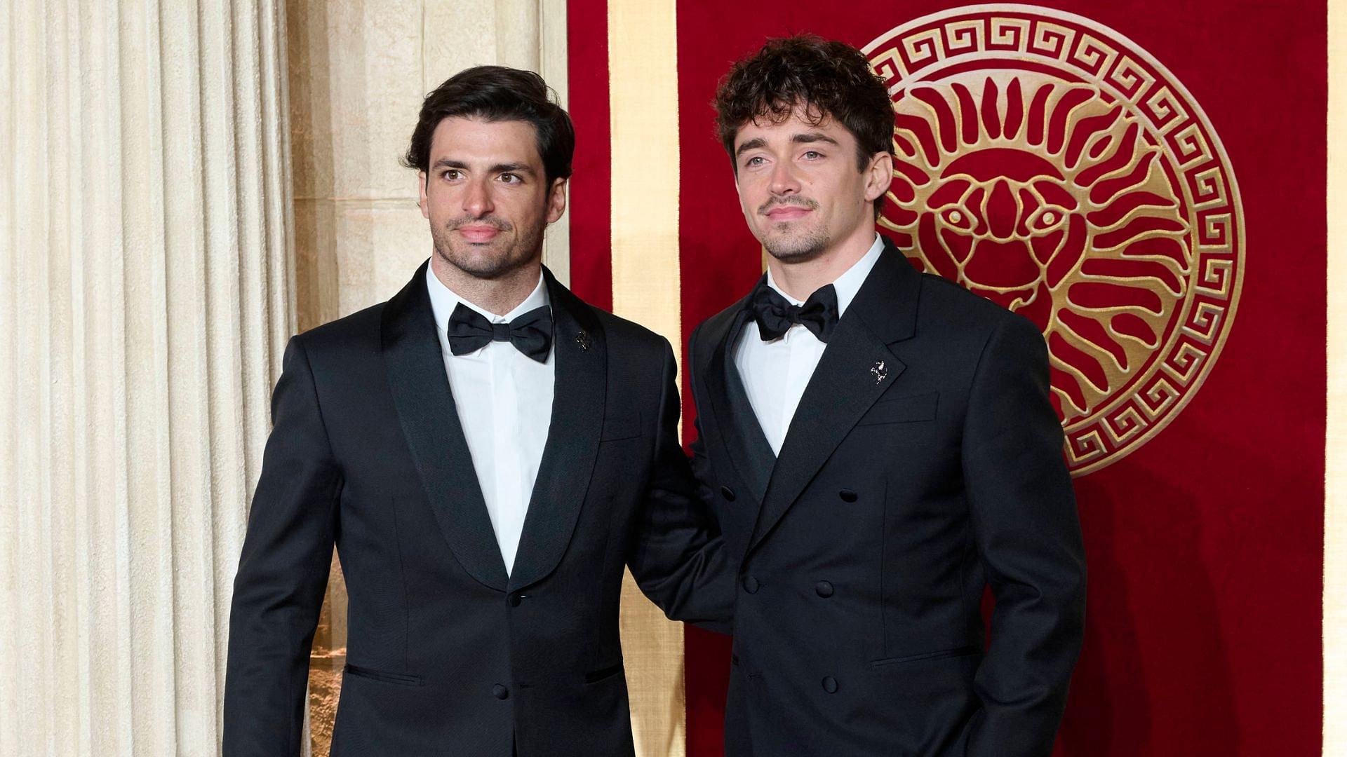 Carlos Sainz Jr. and Charles Leclerc pictured attending the Gladiator II film premiere, held at the Odeon Luxe Leicester Square London, UK