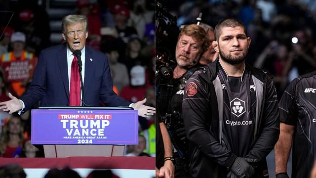 Donald Trump (L), Khabib Nurmagomedov (R)