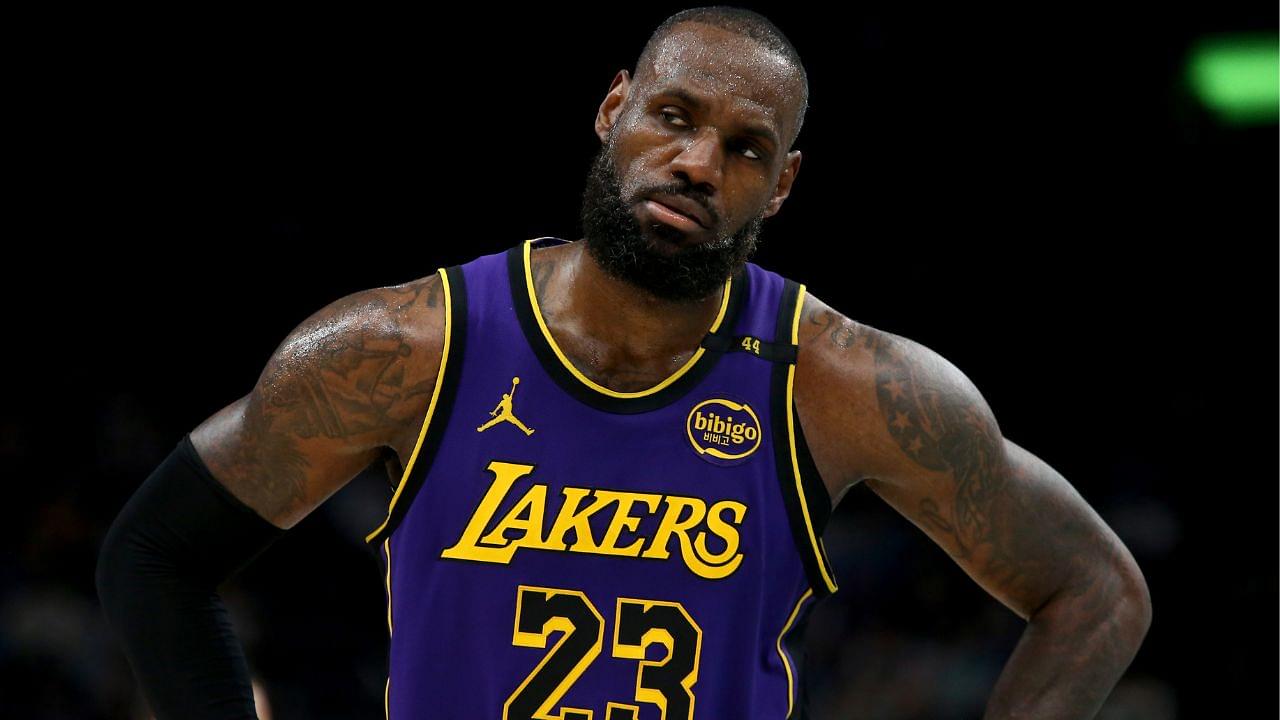 Los Angeles Lakers forward LeBron James (23) reacts during the second half against the Memphis Grizzlies at FedExForum.