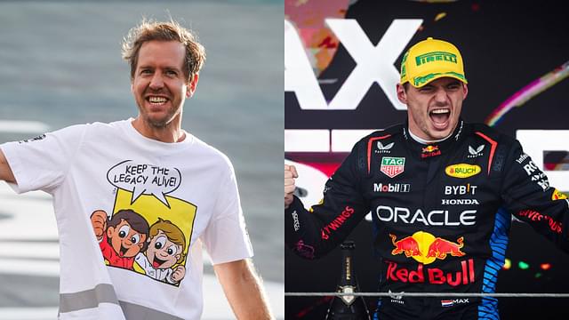 Sebastian Vettel (L) and Max Verstappen (R)