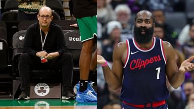 Jeff Van Gundy(R) and James Harden(L)