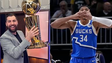 Kevin O'Connor (L) and Giannis Antetokounmpo (R)