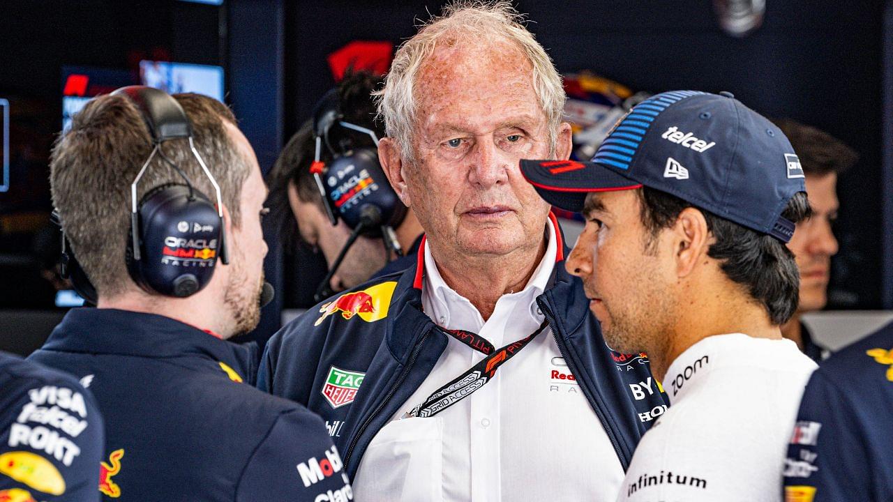 Zandvoort, North Holland, Netherlands; Formula 1 Heineken Dutch Grand Prix 2024; Qualifying Day; Dr Helmut Marko talks with Sergio Perez (MEX) before the session