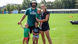 Jason Kelce, Kylie Kelce, Wyatt, Elliotte, and Bennett