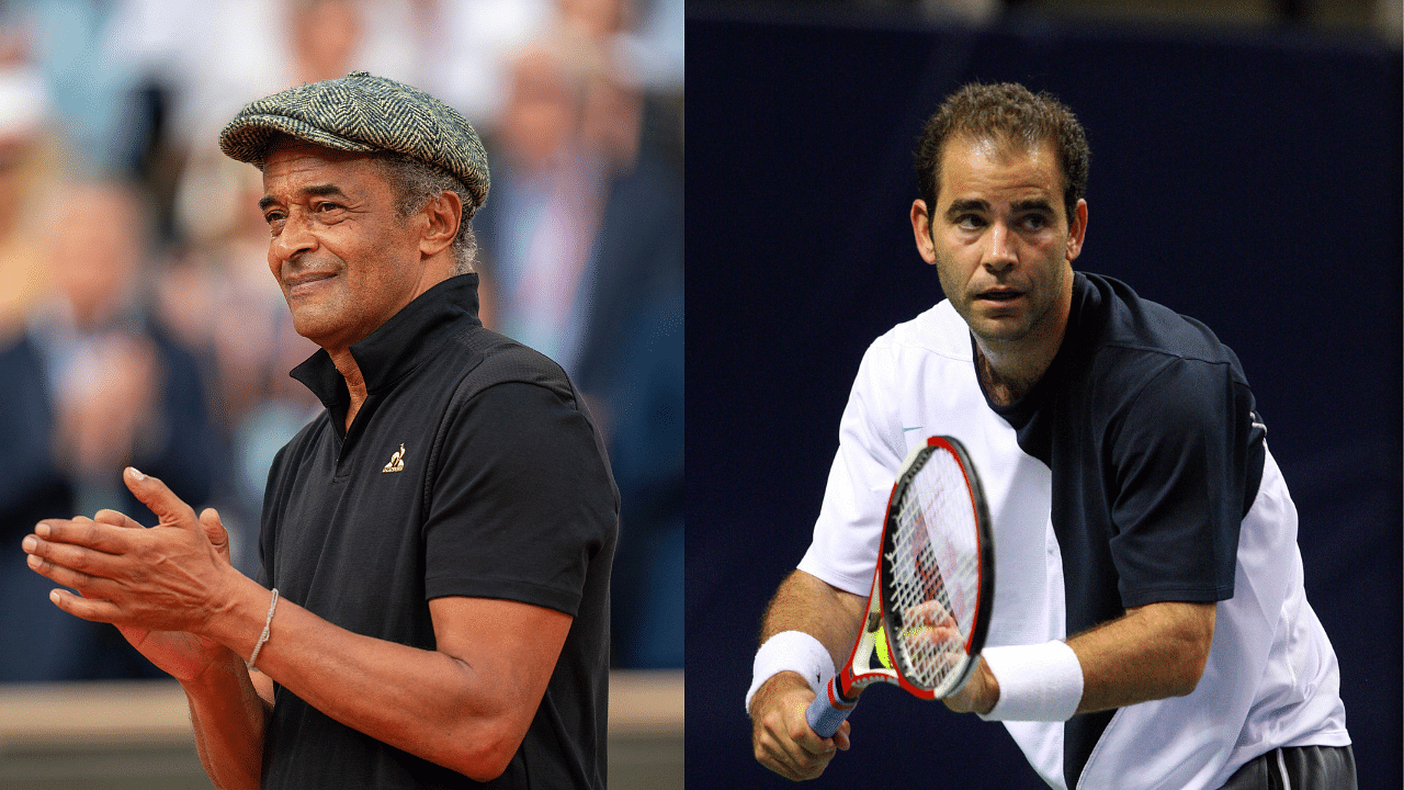 Yannick Noah (L) and Pete Sampras (R)