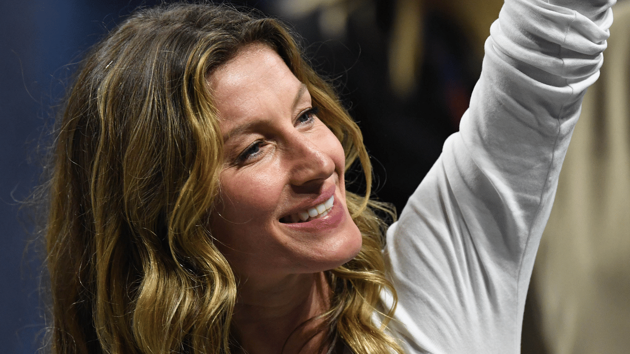 Gisele Bundchen reacts after Super Bowl LIII between the New England Patriots and the Los Angeles Rams at Mercedes-Benz Stadium.