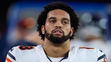 Chicago Bears quarterback Caleb Williams (18) reacts against the Arizona Cardinals in the first half at State Farm Stadium.