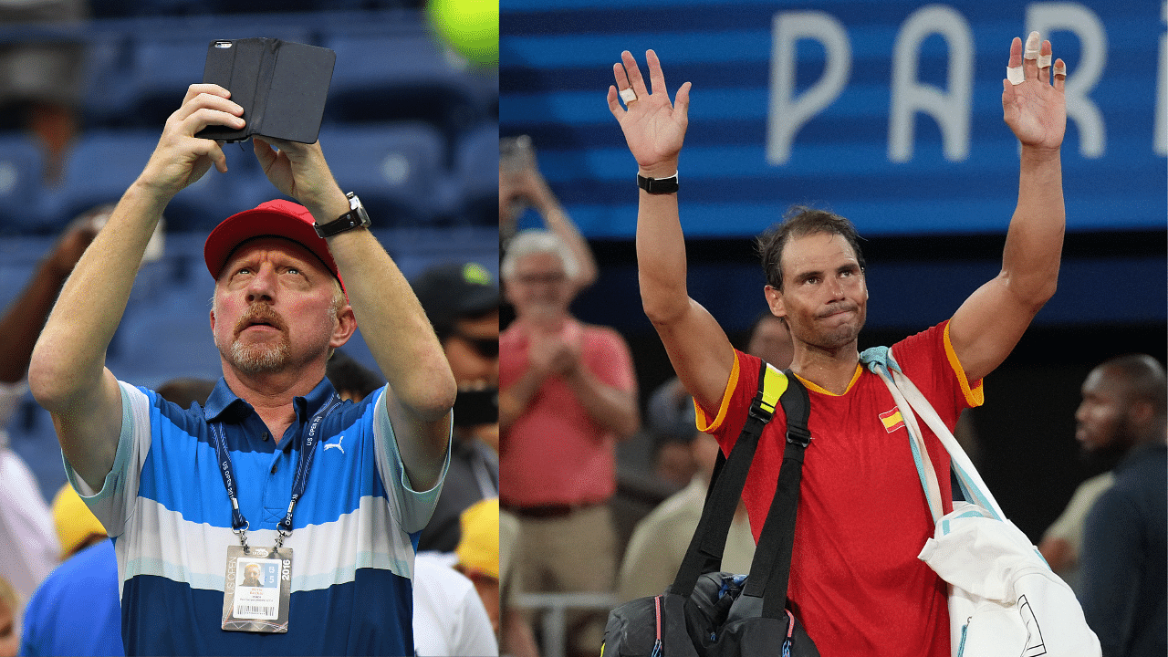 Boris Becker (L) and Rafael Nadal (R)