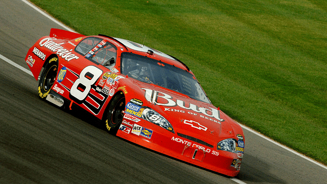 Dale Earnhardt Jr., driving the (8) Budweiser Chevrolet, races during the Auto Club 500 at the California Speedway in Fontana, CA