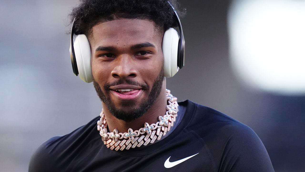 Colorado Buffaloes quarterback Shedeur Sanders (2) before the game against the Utah Utes at Folsom Field.