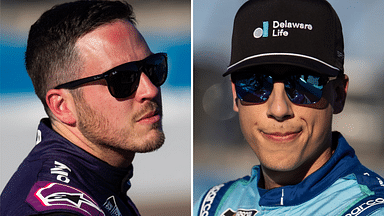 (L-R) NASCAR Cup Series drivers Alex Bowman and Carson Hocevar