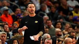 Los Angeles Lakers head coach JJ Redick talks to his team during the half of the game against the Phoenix Suns at Footprint Center.