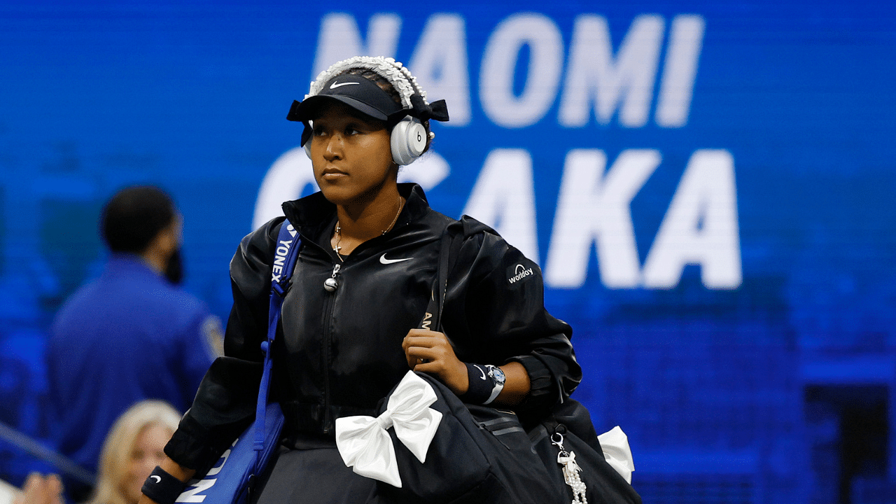 Naomi Osaka (JPN) walks onto the court prior to her match against Karolina Muchova (CZE)(not pictured)