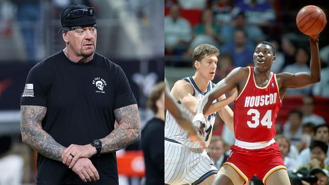 The Undertaker (L) and Hakeem Olajuwon (R)