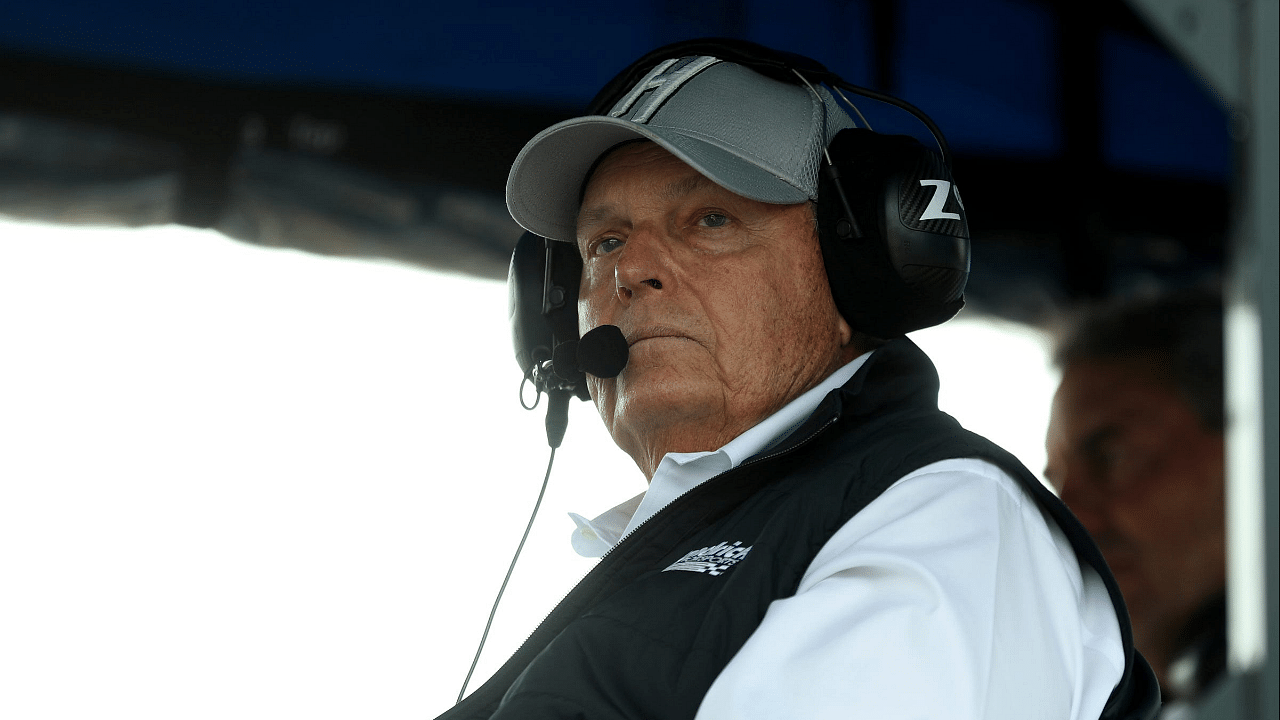 Hendrick Motorsports owner Rick Hendrick watches the action during the FireKeepers Casino 400 on Sunday, Aug. 6, 2023.