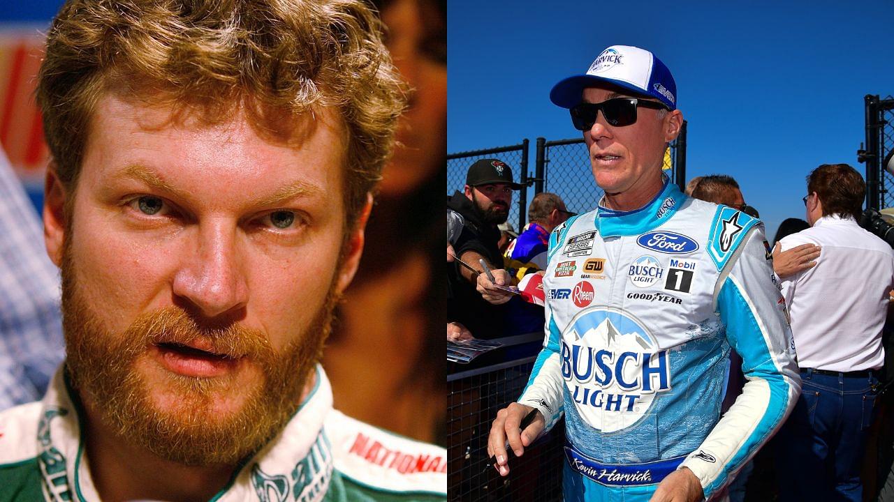 Dale Earnhardt Jr. (L) and Kevin Harvick (R).