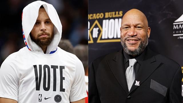 Stephen Curry (L) and Ron Harper (R)