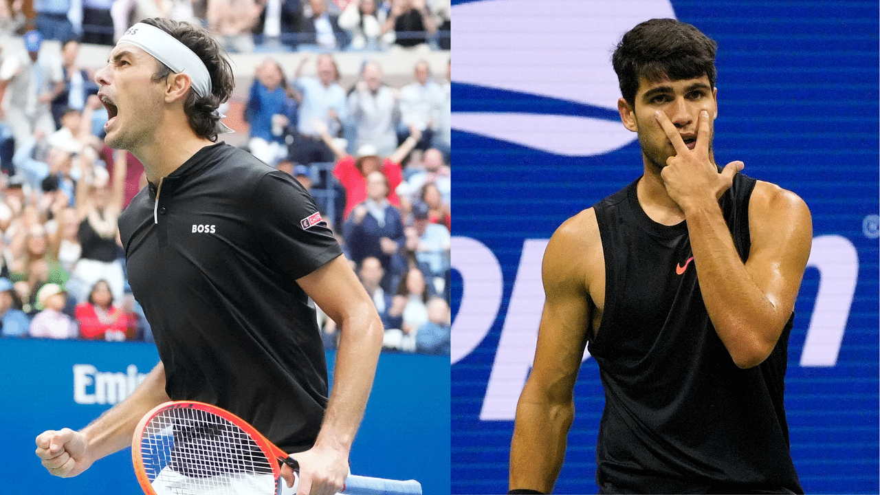 Taylor Fritz (L) and Carlos Alcaraz (R)