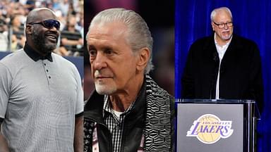 Shaquille O'Neal (L), Pat Riley (C), Phil Jackson (R)