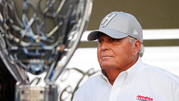 Rick Hendrick owner of Hendricks Motorsports seen in victory lane as NASCAR Cup Series driver Kyle Larson (5) celebrates winning the NASCAR Cup Series Championship at Phoenix Raceway.