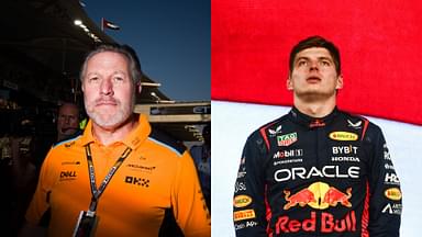 L: Zak Brown R: Max Verstappen